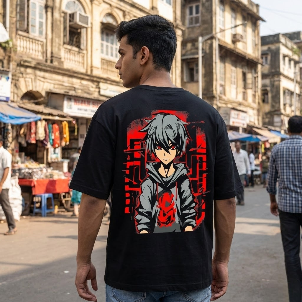 MEN’S DARK ANIME PRINT TEE